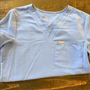 Figs Ceil Blue V-Neck Catarina Scrub Top